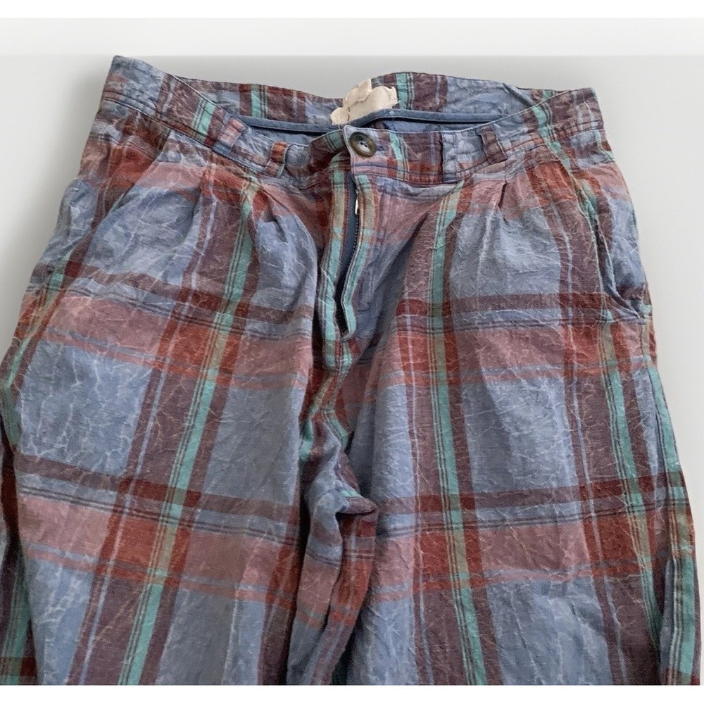 Anthropologie Plaid Pants Wide Leg 8 - Picture 4 of 9